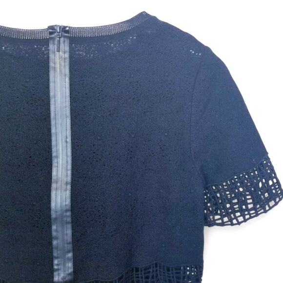 Elie Tahari Black Cage Lace Exposed Tape Zipper Top Holiday e80d9505 - Small - Picture 7 of 10